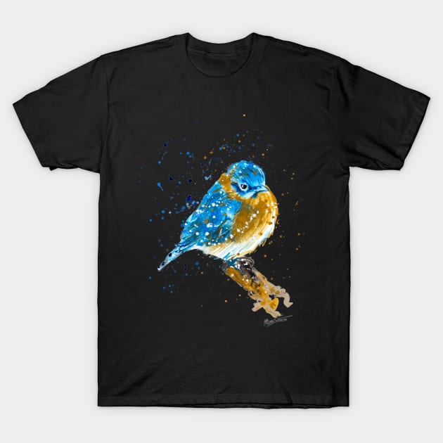 Blue Bird Sitting T-Shirt by beaugeste2280@yahoo.com